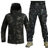 Tactical Jacket and Pants Set - Adjustable Hood - Belt Included