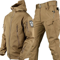 Tactical Jacket and Pants Set - Adjustable Hood - Belt Included