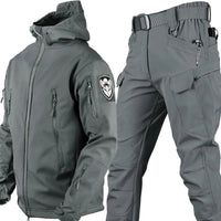 Tactical Jacket and Pants Set - Adjustable Hood - Belt Included