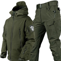 Tactical Jacket and Pants Set - Adjustable Hood - Belt Included