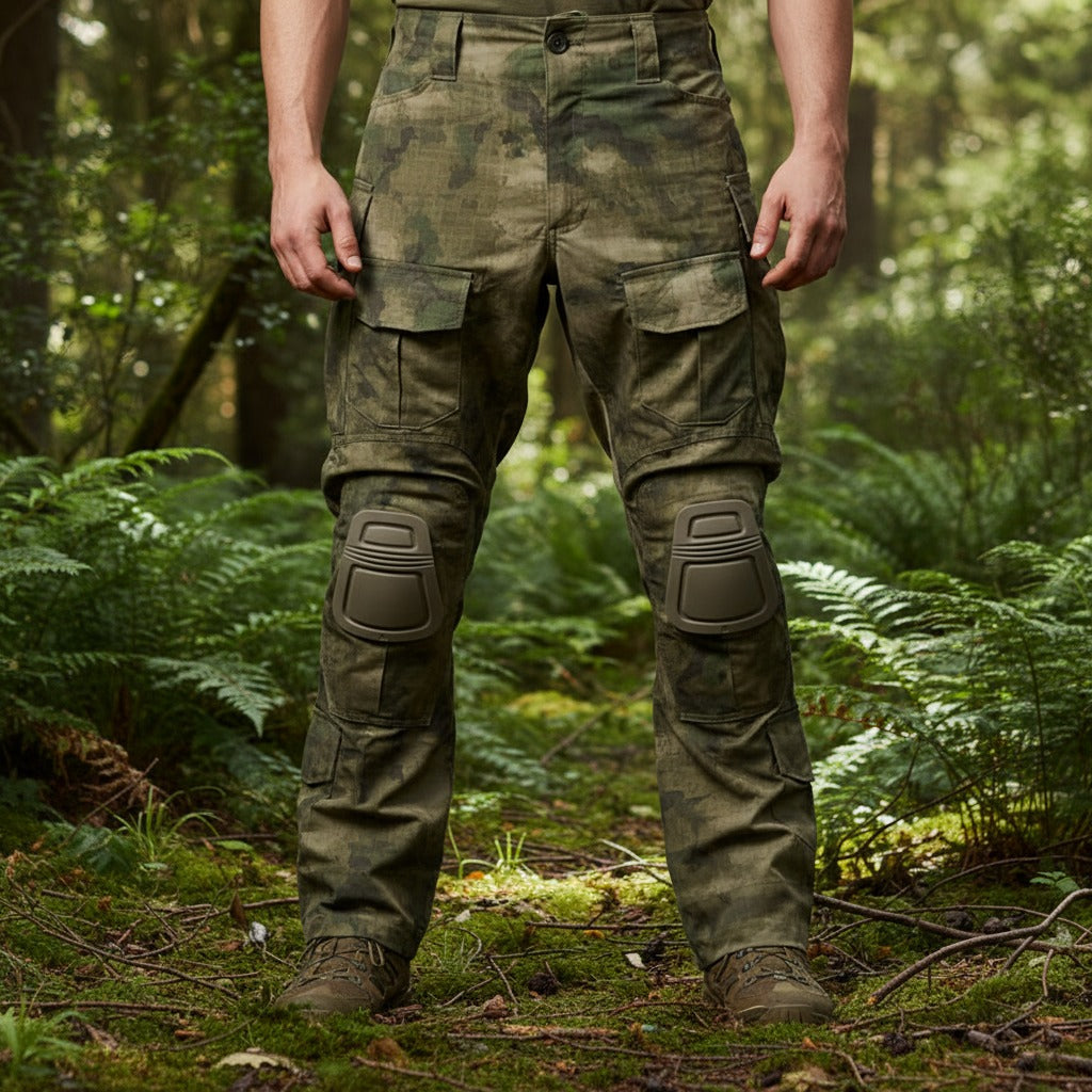 Men's Tactical Pants - Built-In Knee Pads - Camo Cargo Pants