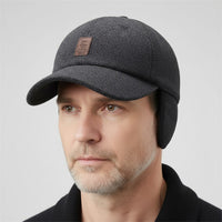 Men's Winter Cap - Baseball Cap with Ear Flaps - Wool Blend