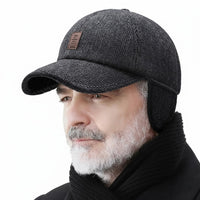 Men's Winter Cap - Baseball Cap with Ear Flaps - Wool Blend