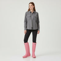 Women's Rain Boots - Tall & Waterproof - Non-Slip Sole