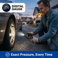 Portable Air Compressor - 150 PSI Cordless Tire Inflator - Digital Gauge