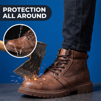 Waterproof Work Boots - Steel Toe Safety Boots - Slip-Resistant
