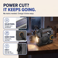 Portable Wind Up Radio - Hand Crank & Solar Emergency Radio - Torch & SOS