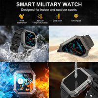 Rugged Smartwatch for Men - Bluetooth Calls & Heart Rate - IP68