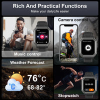 Rugged Smartwatch for Men - Bluetooth Calls & Heart Rate - IP68