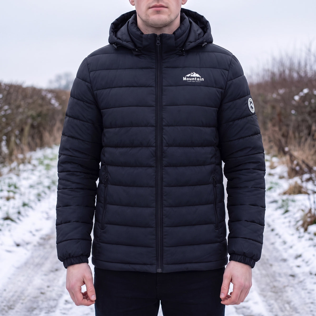 Men's Puffer Jacket - Warm Quilted & Windproof - Removable Hood