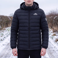 Men's Puffer Jacket - Warm Quilted & Windproof - Removable Hood