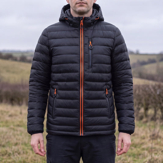 Übergangsjacke Herren - Leichte Steppjacke - Abnehmbare Kapuze