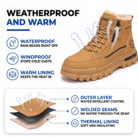 Insulated Winter Boots for Men - High-Top - Side-Zip & Lace-Up