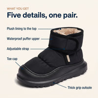 Women's Waterproof Puffer Winter Boots – Slipper-Soft Lining