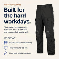Men’s Tactical Work Pants – 10 Pockets – Reinforced Knees