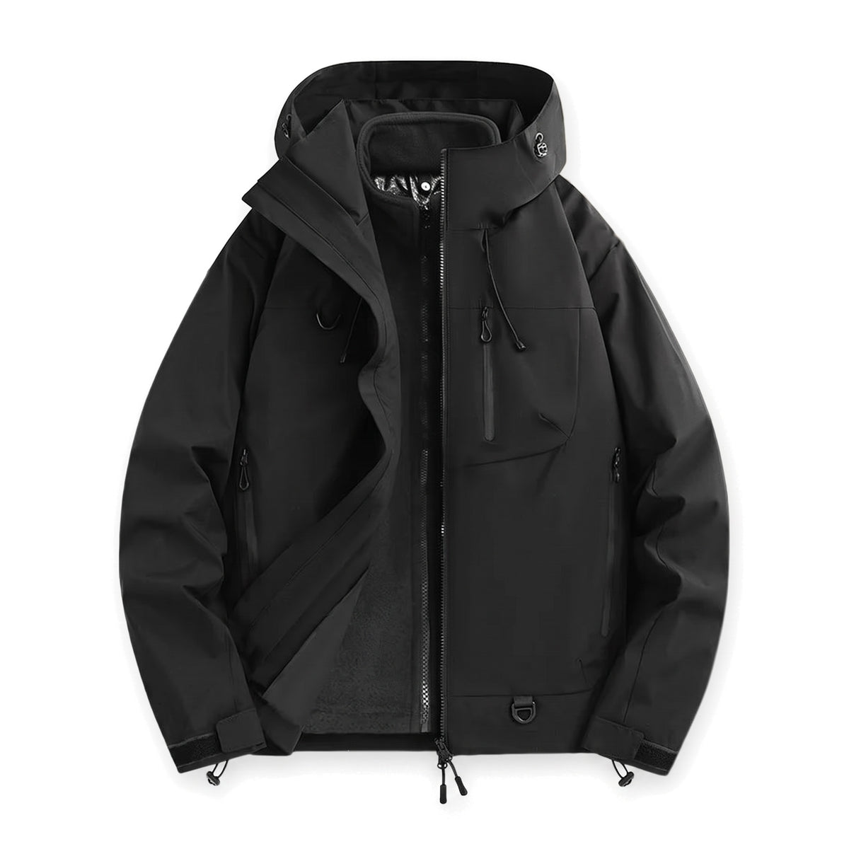 Men's Work Rain Jacket with Zip-Out Fleece