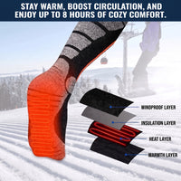 Heated Socks - Rechargeable Battery - 3 Warmth Levels