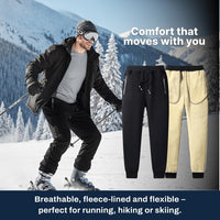 Fleece-Lined Joggers Men - Windproof - Zip Pockets