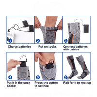 Heated Socks - Rechargeable Battery - 3 Warmth Levels