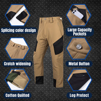 Mens Cargo Pants - Fleece Lined Softshell - Waterproof for Winter