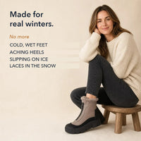Womens Winter Boots - Plush Lined Front Zip Snow Boots - Lug Sole