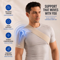Shoulder Brace - Compression Sleeve with Cross-Chest Strap - Breathable