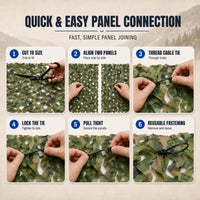 Camo Netting - Cut-to-Size Nylon Mesh Roll - Shade, Privacy & Hunting