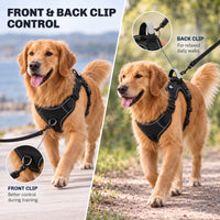 No Pull Dog Harness - Front & Back Clip - Reflective & Adjustable