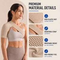 Shoulder Brace - Compression Sleeve with Cross-Chest Strap - Breathable