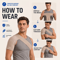Shoulder Brace - Compression Sleeve with Cross-Chest Strap - Breathable