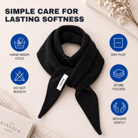 Triangle Scarf for Women - Soft Wool Knit - Neck or Head Scarf