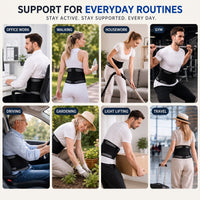 Lower Back Brace - 5 Steel Stays & Dual Pull Straps - Breathable Mesh