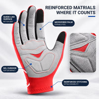 Cycling Gloves - Gel Padded Full Finger - Touchscreen Tips & Non-Slip Grip