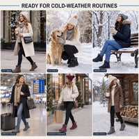 Womens Winter Boots - Waterproof Plush Lined Ankle Boots - Easy Side Zip