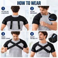Shoulder Brace - Double Cross-Strap Posture Support - Adjustable Fit