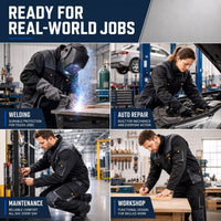 Work Coveralls - Long Sleeve or Bib Overall - Reinforced Knees & Pockets