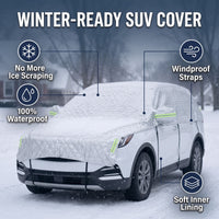 SUV Car Cover for Winter - Half Cover for Snow & Ice - Waterproof