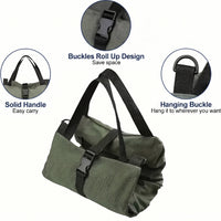 Tool Bag Roll Up - Oxford Fabric with Zipper Pockets - Shoulder Strap