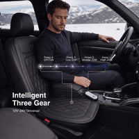 Heated Car Seat Cover - 12V Plug-In Seat Warmer - Auto Shut-Off