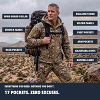 Camo Jacket for Men - Waterproof Fleece Lined Softshell - Hooded