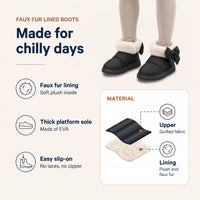 Women's Winter Boots - Faux Fur Lined Ankle Booties - Platform Sole