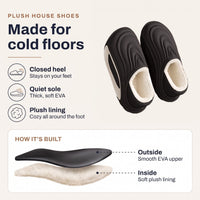 House Shoes for Men & Women - Plush Lined Slippers - Quiet Soft EVA Sole