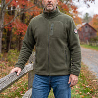 Mens Fleece Jacket - Plush Lined Full Zip - Stand Collar