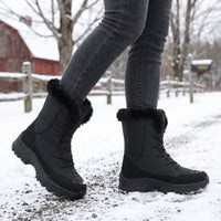 Women's Snow Boots - Lace-Up Winter Boots - Plush Lined & Deep Tread