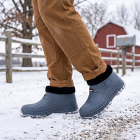 Winter Boots for Men & Women - Plush Lined Slip On Ankle Boots - Lug Sole