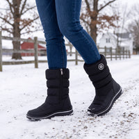Womens Winter Boots - Quilted Snow Boots - Side Zip & Lug Sole