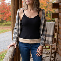 Thermal Camisole - Fleece Lined Tank Top for Women - Rib Knit V-Neck