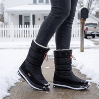 Women's Snow Boots - Mid-Calf Plush Lined Winter Boots - Water-Resistant