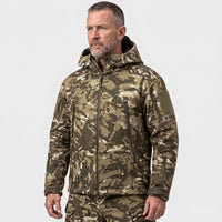 Camo Jacket for Men - Waterproof Fleece Lined Softshell - Hooded