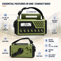 Storm Emergency Radio – Wind Up, Solar & Battery – AM/FM/Shortwave